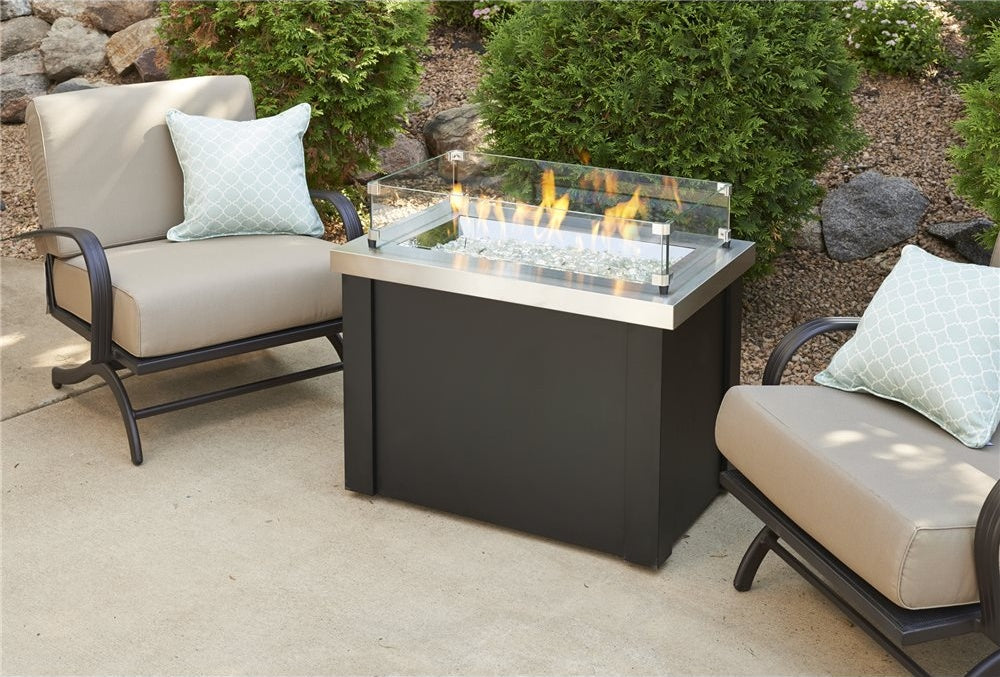 Outdoor GreatRoom Providence Rectangular Fire Table, 32" x 20" Stainless Steel