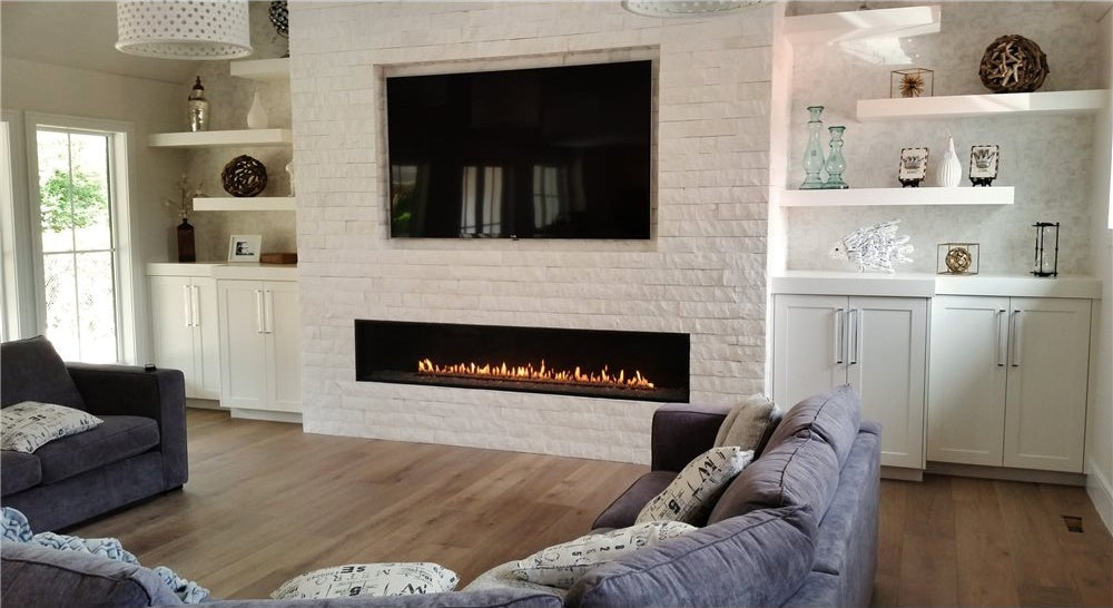 Montigo Exemplar R820L Power Vent Gas Fireplace, 96-Inch