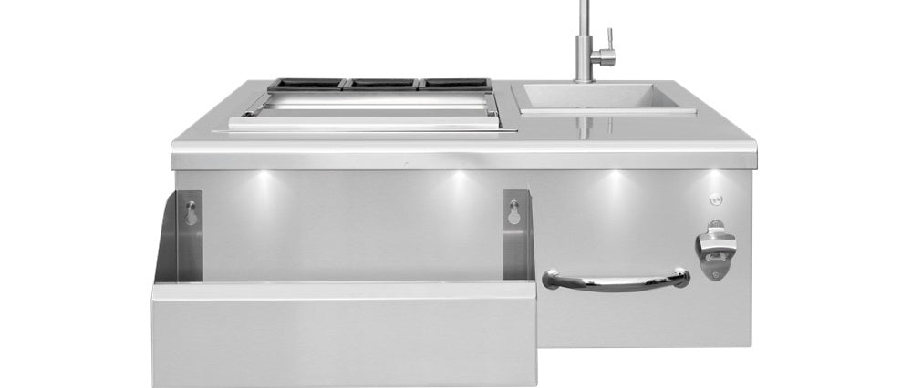 TrueFlame 30" Outdoor Beverage Center & Prep Station, 304 Stainless Steel