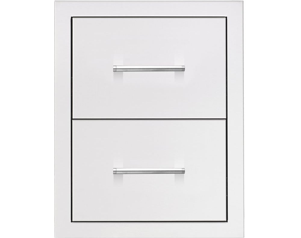TrueFlame 17" Double Drawer | #304 Stainless Steel, Soft Close