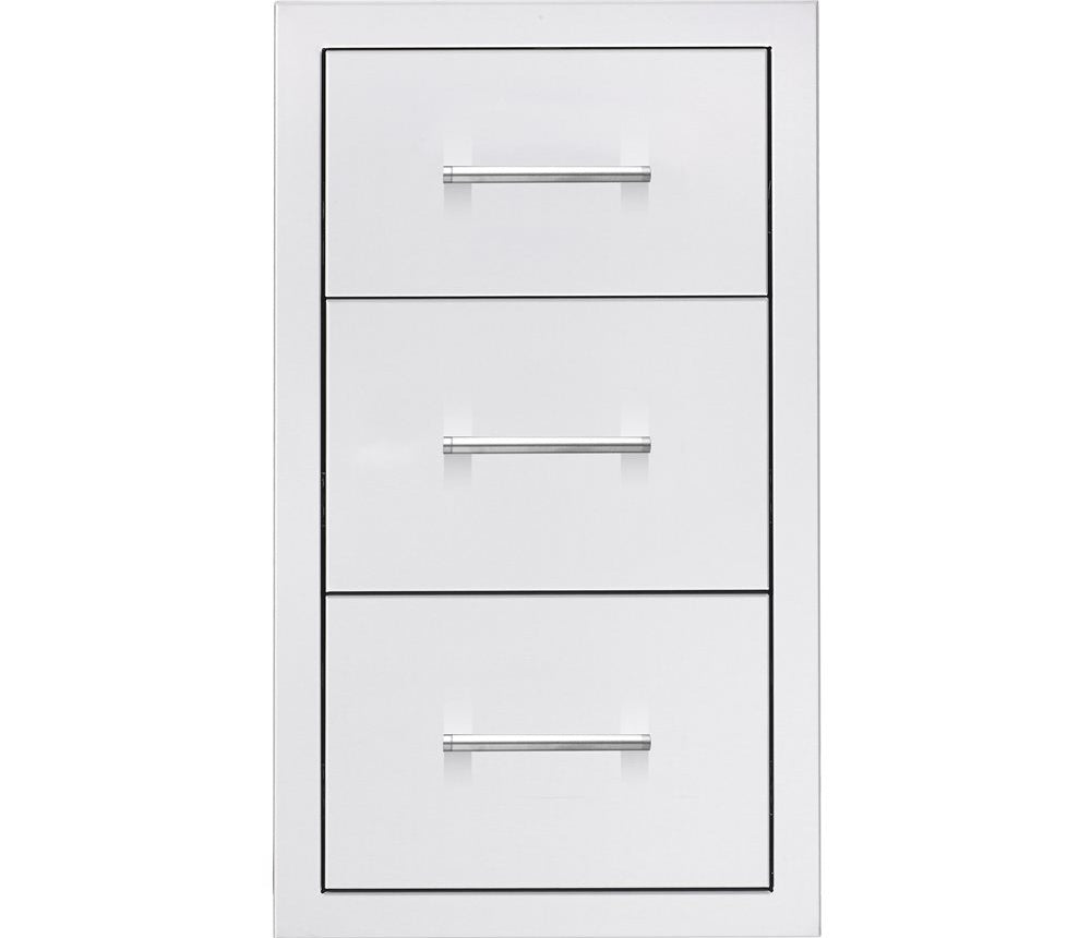 TrueFlame 17" Triple Drawer, 304 Stainless Steel, Soft Close