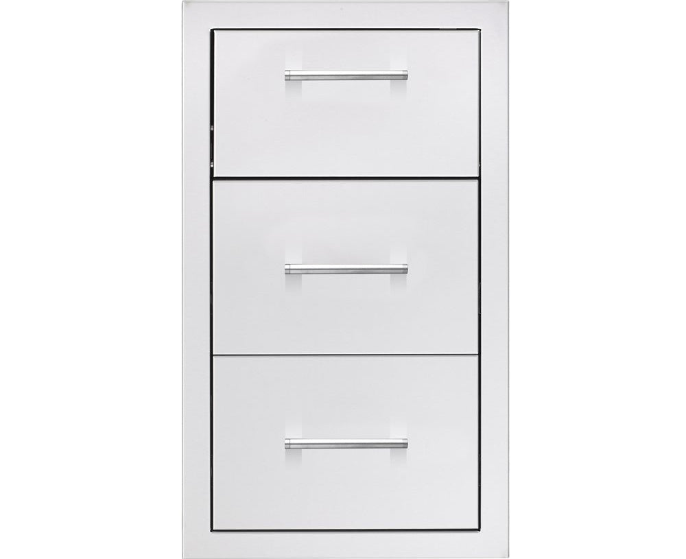 TrueFlame 17" Vertical 2-Drawer & Paper Towel Holder, 304 Stainless Steel