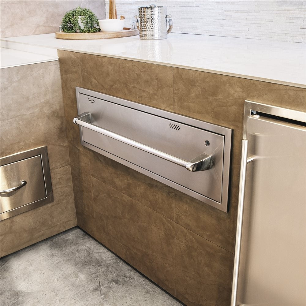 TrueFlame 36-Inch Outdoor Warming Drawer, 304 Stainless Steel