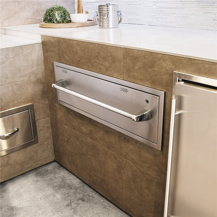 TrueFlame 36-Inch Outdoor Warming Drawer, 304 Stainless Steel