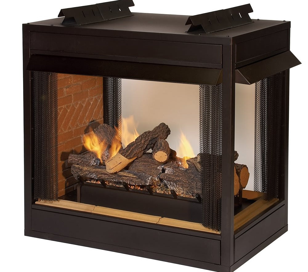 Breckenridge Premium 36" Peninsula Firebox, Flush Face, Banded Brick Liner